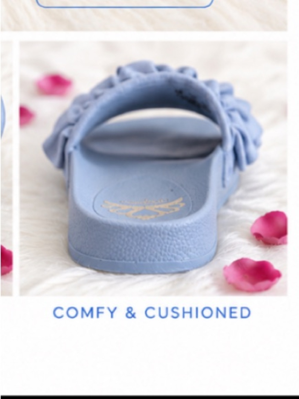 Fergalicious Powder Blue Flutter Slides - Picture 6 of 8